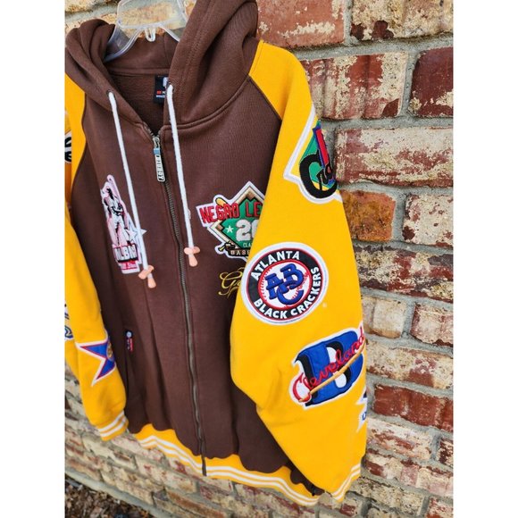 VTG NLBM all stars big boy negro leagues mens XL Museum patch hoodie brown EUC - Picture 4 of 16